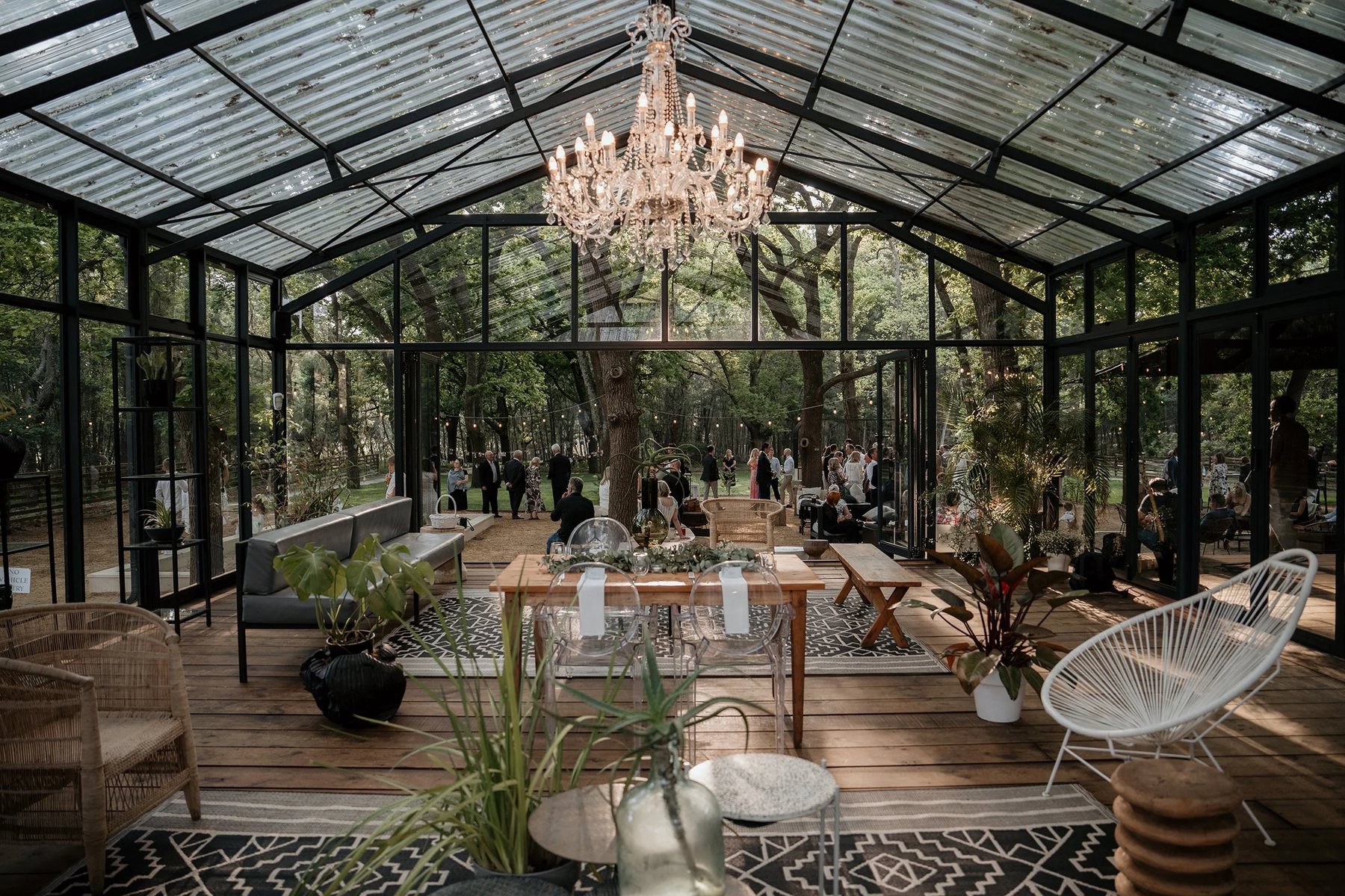 Forest venue with glass marquee, South Africa